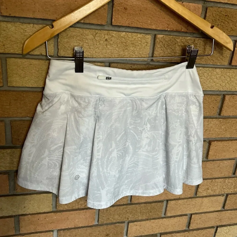 Lululemon Pace Rival Skirt (Regular) No Panels Eternal Wave White Size 4